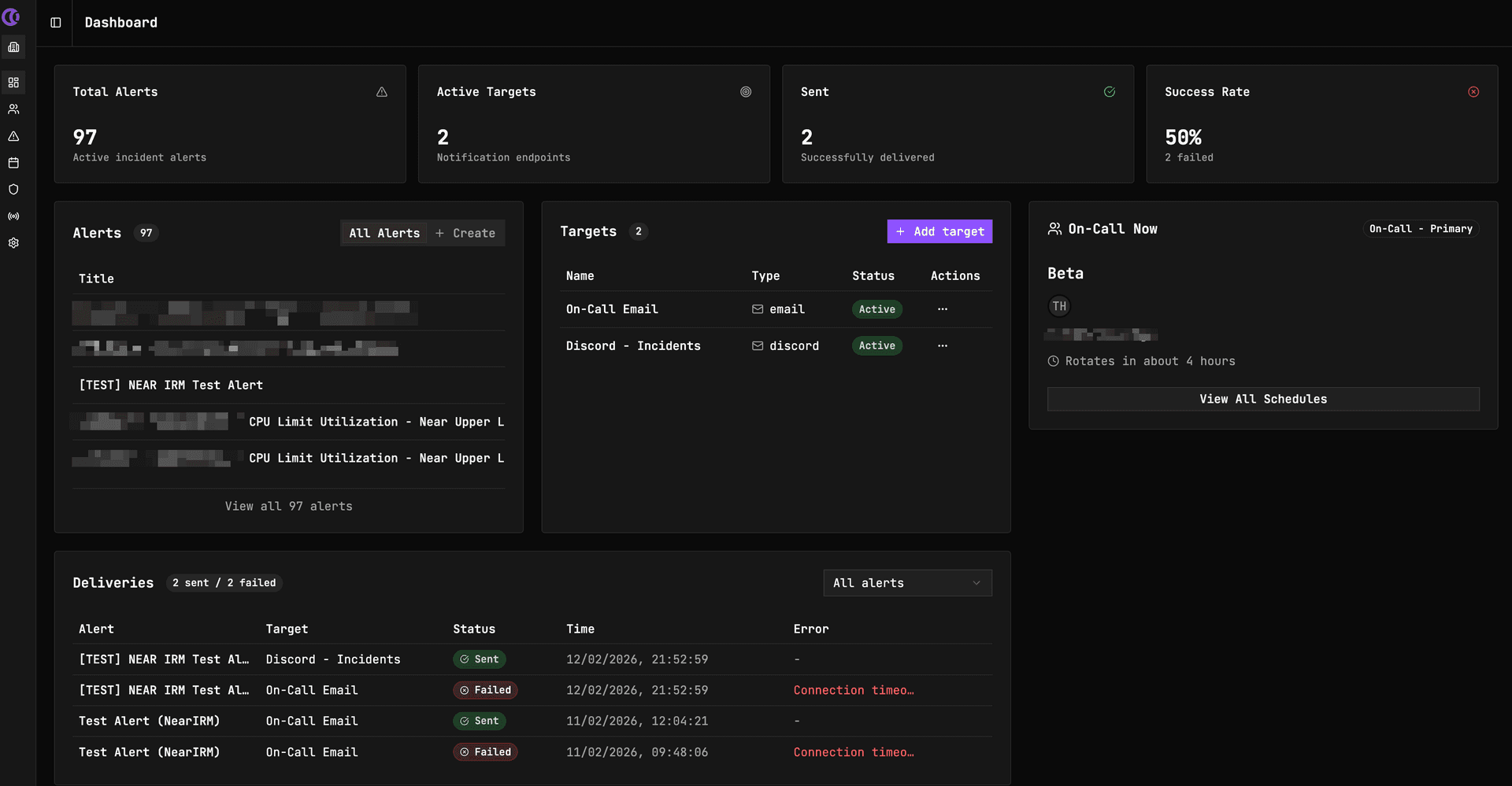 Alert routing dashboard